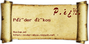 Póder Ákos névjegykártya